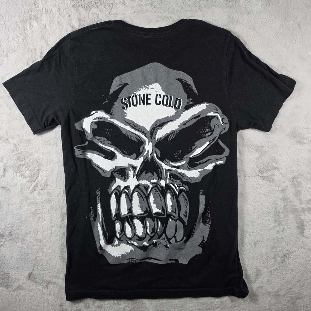 WWE Stone Cold Steve Austin Arrive Raise Hell Leave Skull Graphic T-Shirt Mens M